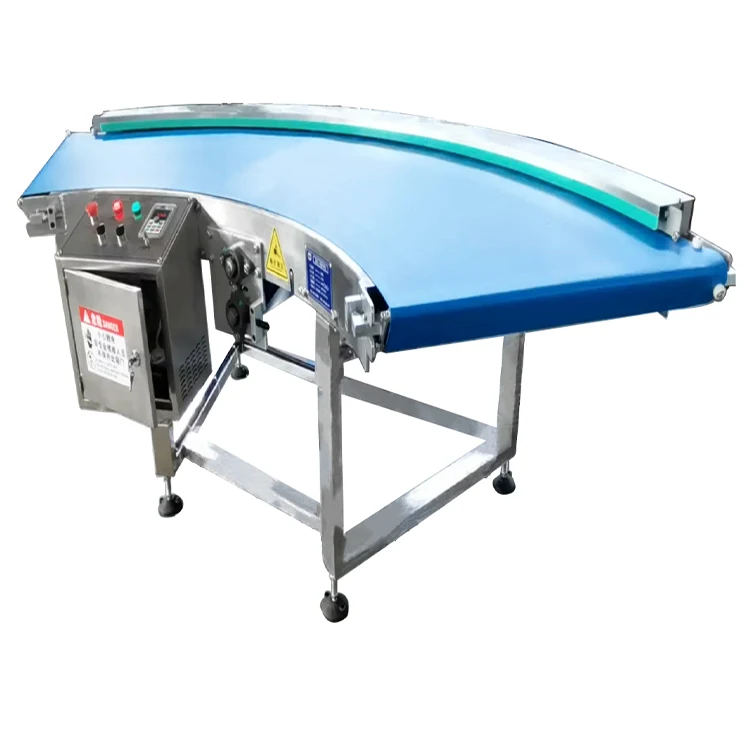 High efficiency food grade PU belt processing curve drum turntable conveyor