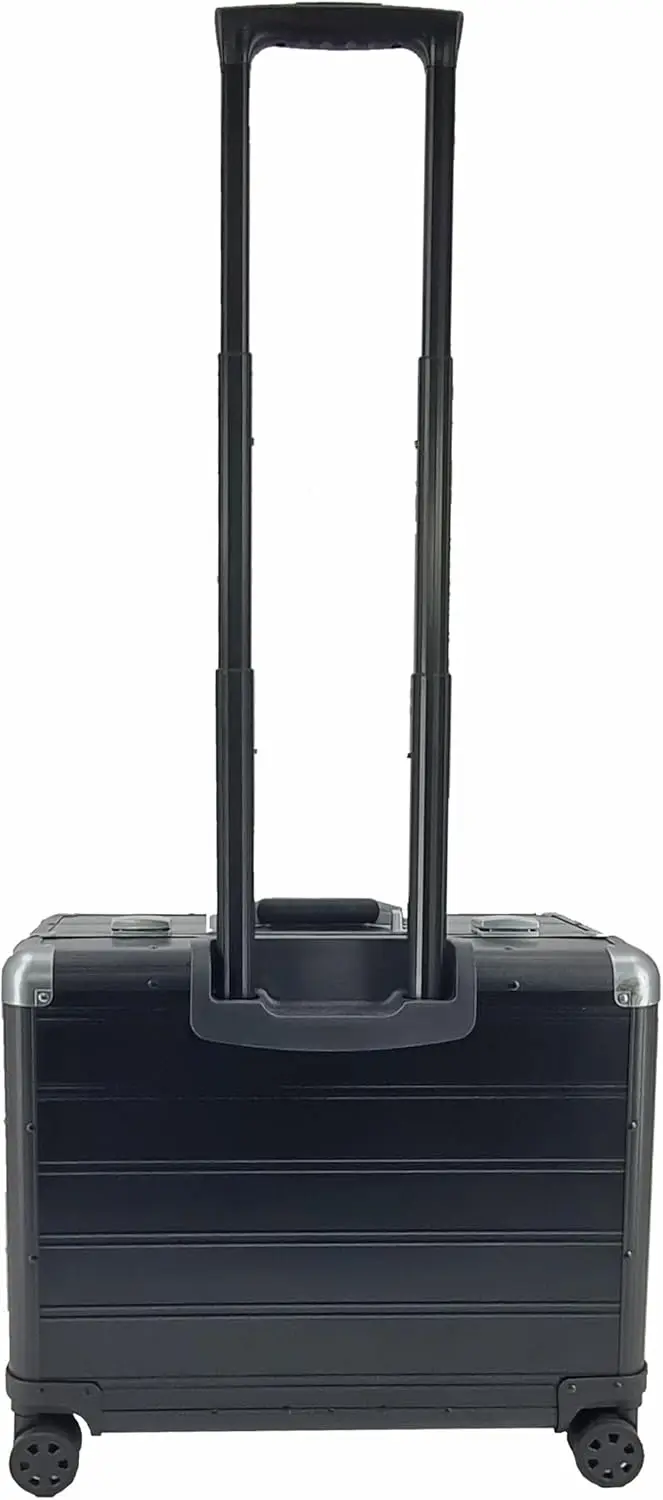 Large Trolley Aluminum Pilot case with front pocket with wheels