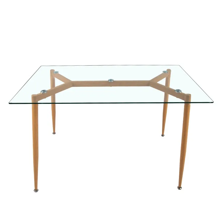 Cheap Modern Rectangular Glass Dining Table Set Factory Tempered Glass Outdoor Garden Home Living Room Furniture Dining Table