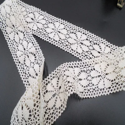 
Ivory guipure embroidered lace trimming ribbon needlework border embroidly fabric pattern 