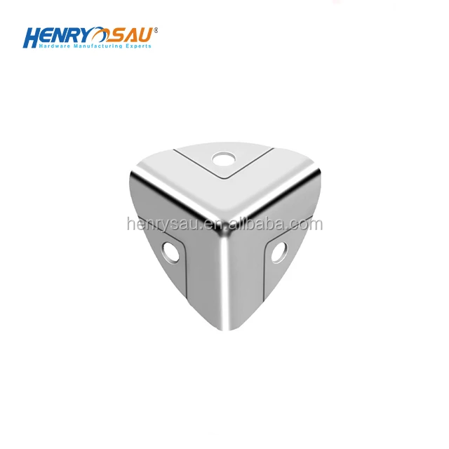cheap decorative box corners hardware luggage case metal corner protector 3 hole box case metal corner guard concaved angles