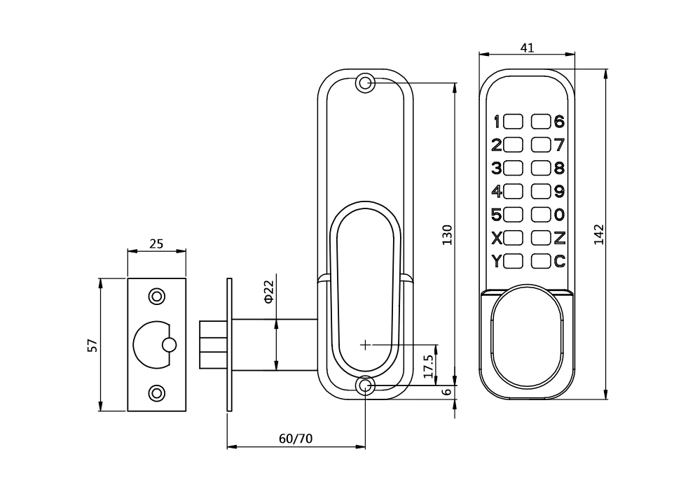 Hot Selling Iron Waterproof 100/101 Mechanical Digital Entry Code Keyless Digital Keypad Door Locks