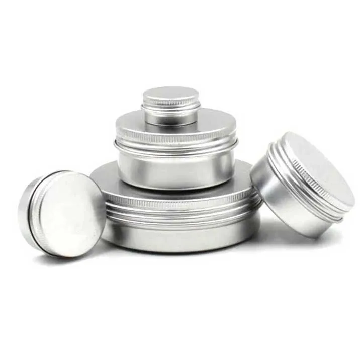 Wholesale 5ml 10ml 15ml 20ml 30ml 50ml 100ml Aluminum Tins Cosmetic Container Empty Cream Jar Aluminum Jars