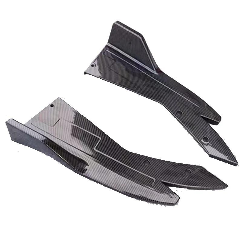 2pcs Carbon Black /Bright BK Car Bumper Spoiler Rear Lip Angle Splitter Diffuser Winglet Anti-crash modified Car Body Side Skirt