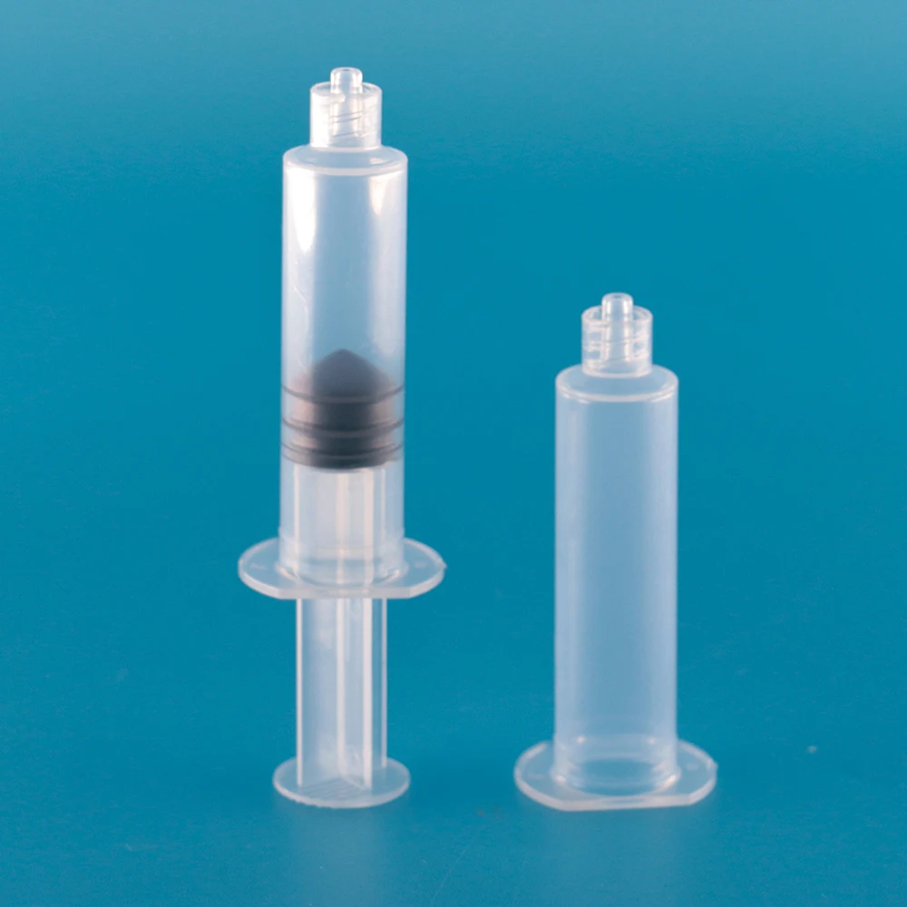 Custom designed 90mm polypropylene pre-filled syringe for medical infusion equipment