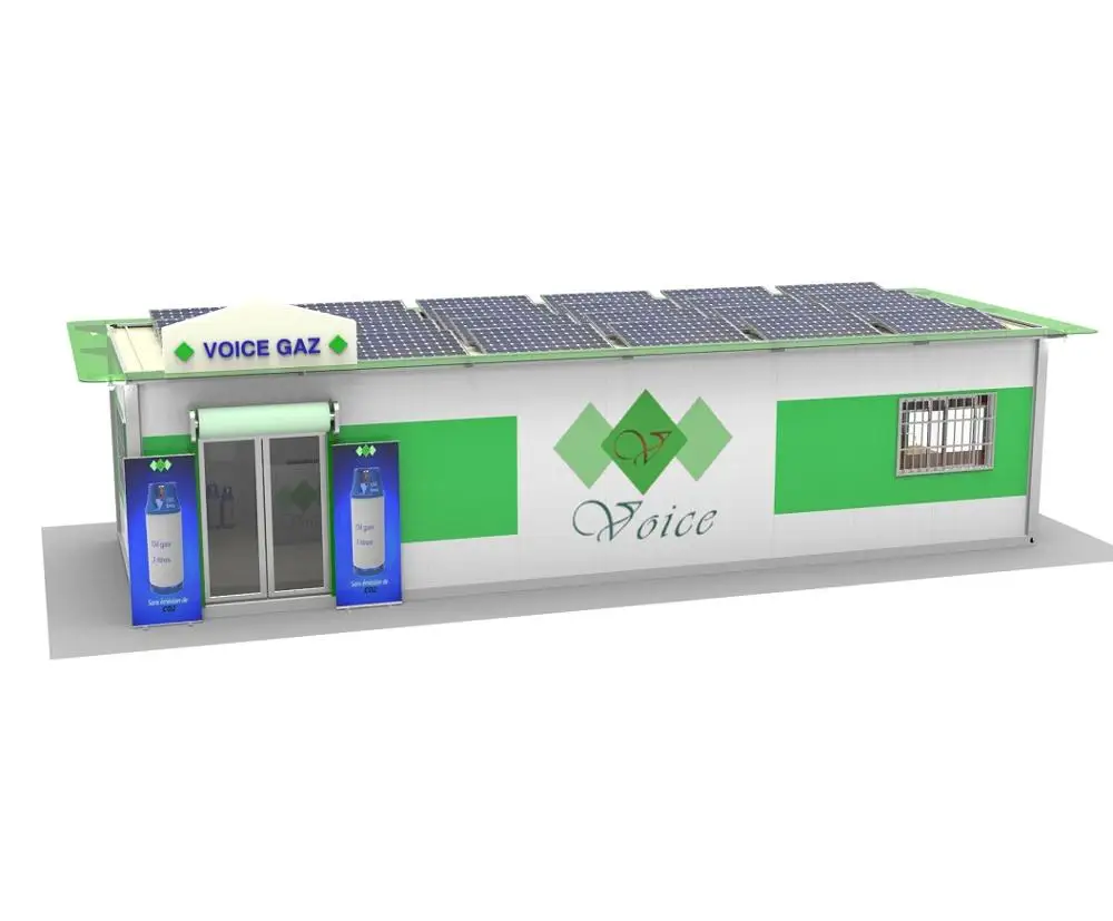 Prefabricated gas station container shop kiosk design
