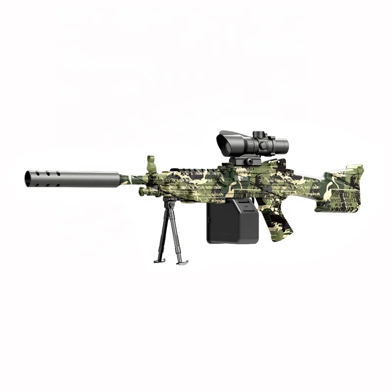 Color Paint Mini M249 Kids Automatic Splatter Gel Ball Blaster Splatter Toy Gun With Water Bomb Shooting Bullets
