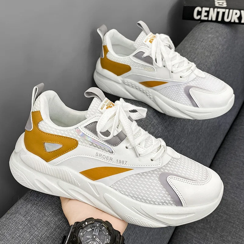 Youth Student Chunky Thick Sole Platform Lace Up New Arrival Custom Logo Brand Running Shoes Men Sneakers for Men