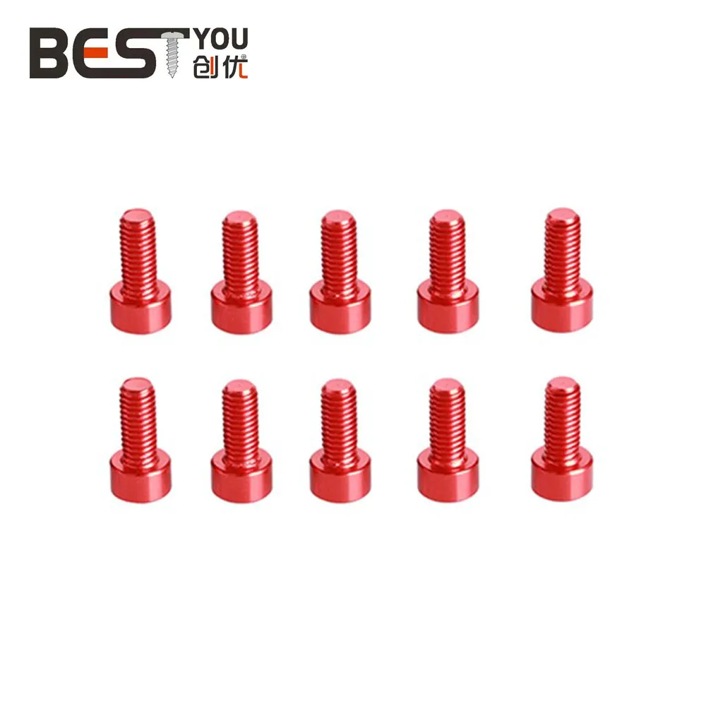 Wholesale Custom Socket Head Cap M3 Colourful Anodized Aluminum Screw