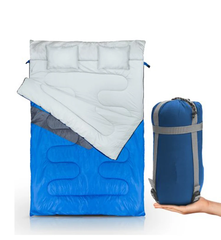 Double Sleeping Bag OEM ODM Envelope Shape Double Sleeping Bag for Camping Double Sleeping Bag Connectable