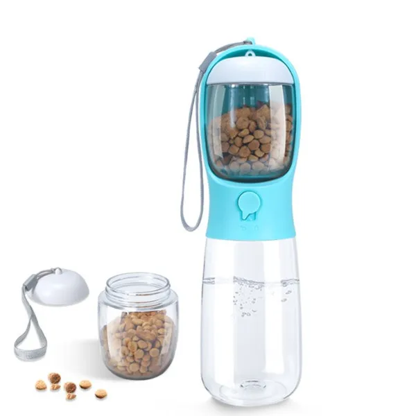 portable multifunction pet outdoor walking water drinking cup food storage dog water bottle to go