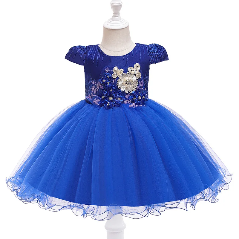 summer 2 Years Kids Evening Wear Dress Red Gauze Tulle Split Hem dress Baby Girl Birthday Party Dress for baby