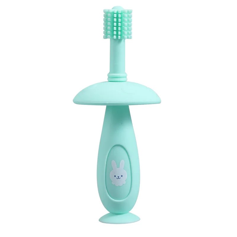BPA free baby care silicone toothbrush with silicone bristle for kids oral care