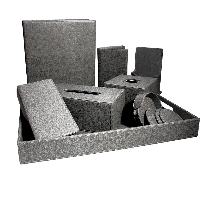 Лидер продаж набор канцелярских принадлежностей для рабочего стола из искусственной кожи офиса