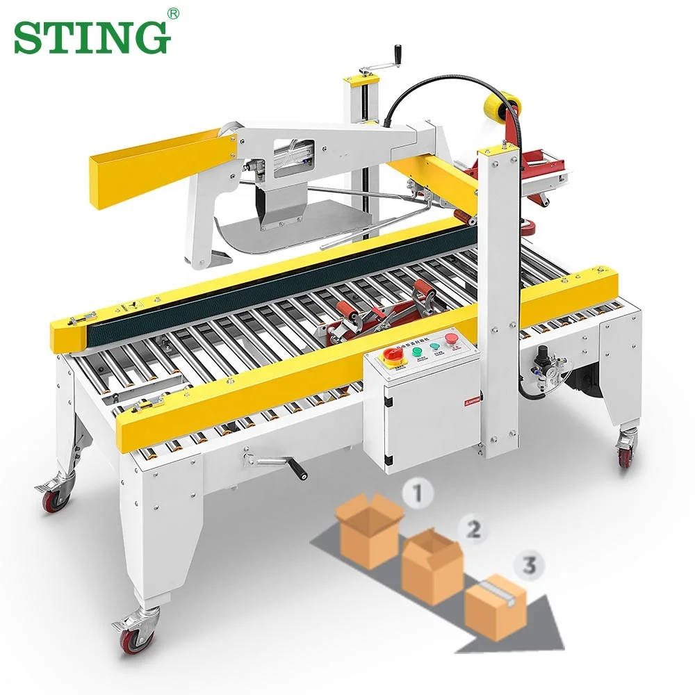 Fully Automatic Small Random Milk Cardboard Case Carton Box Flap Taping Sealer Machine