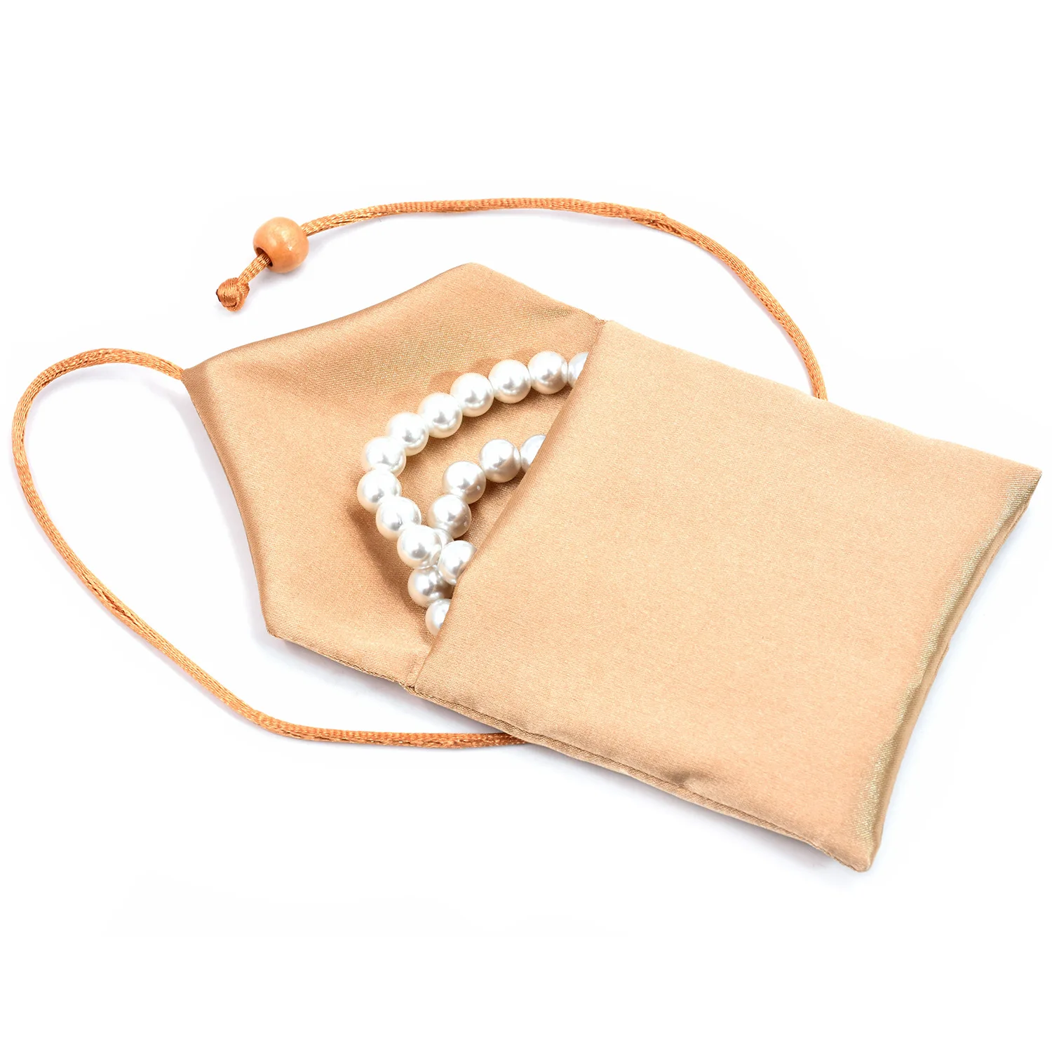 Bestpacking Custom Logo Printed silk Satin Bag For Perfume Jewelry Packaging bag  Luxury Hair Silk  Pouch with belt rope