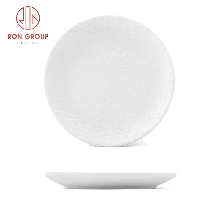 Steak Dessert Plates Dinnerware Round Melamine Plates Kitchen Plastic Restaurant Matte Black White 7 9 11inch Modem Modern 5-10