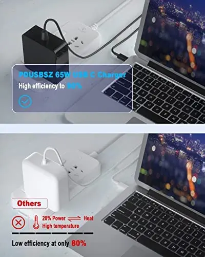 65W USB C power adapter C-type Power PD Wall Quick Charger compatible with Mac Book Pro Dell Latitude Lenovo Huawei