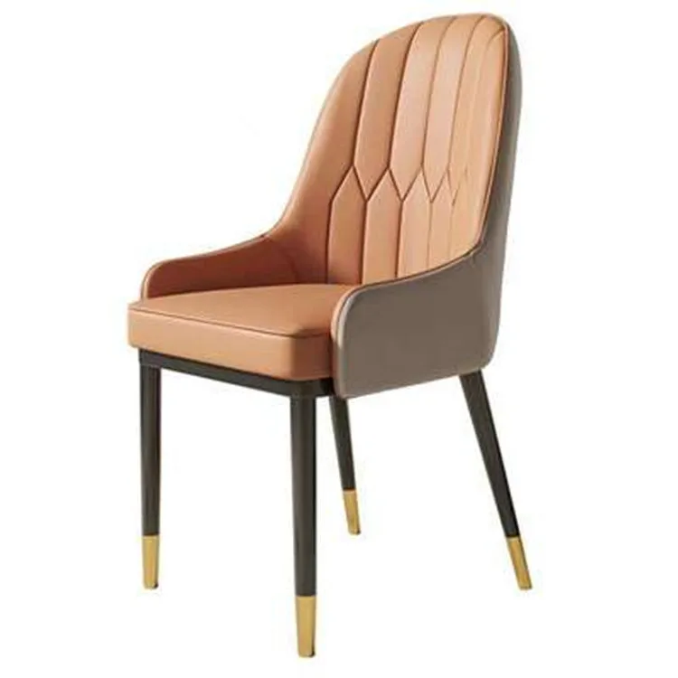 Living Room Luxury Wholesale Modern Home Furniture Metal Legs Optional Color PU Leather Dining Chairs