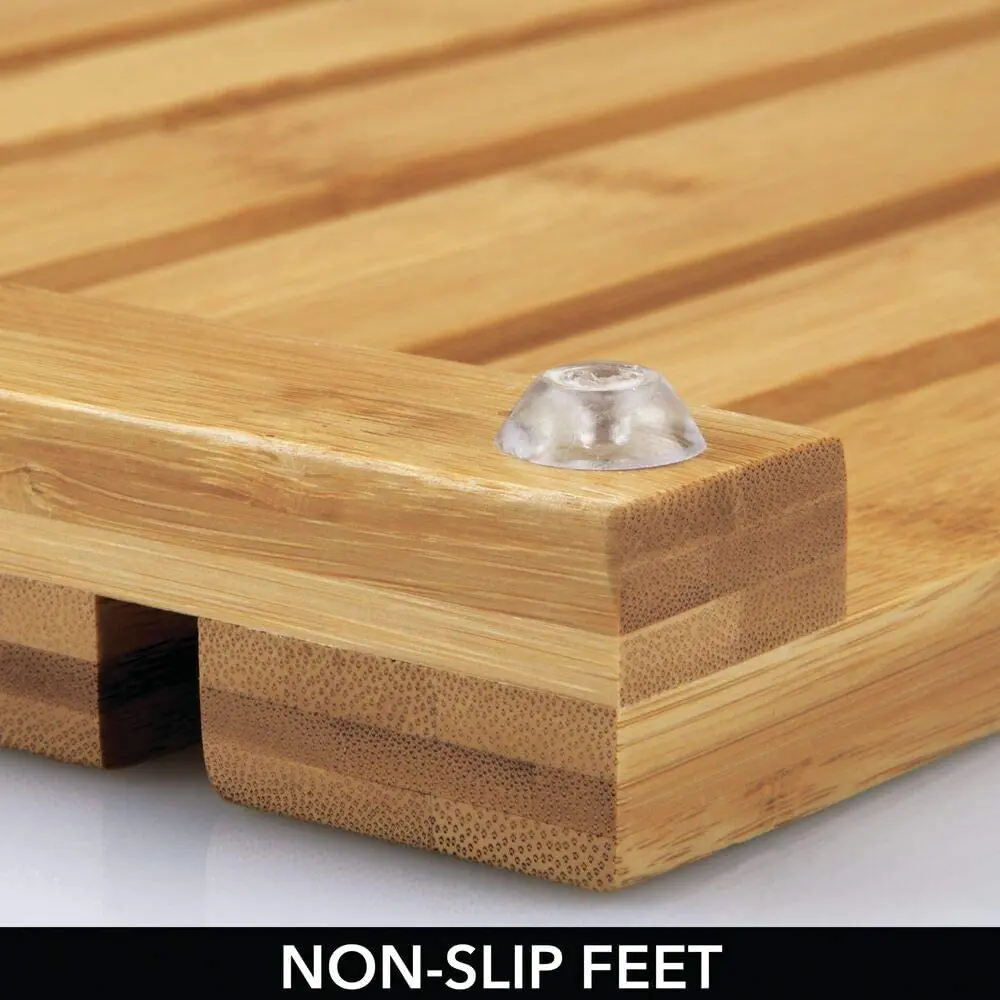 Eco-Friendly 100% Bamboo Non-Slip Rectangular Spa Bath Mat Bathroom Showers Mat