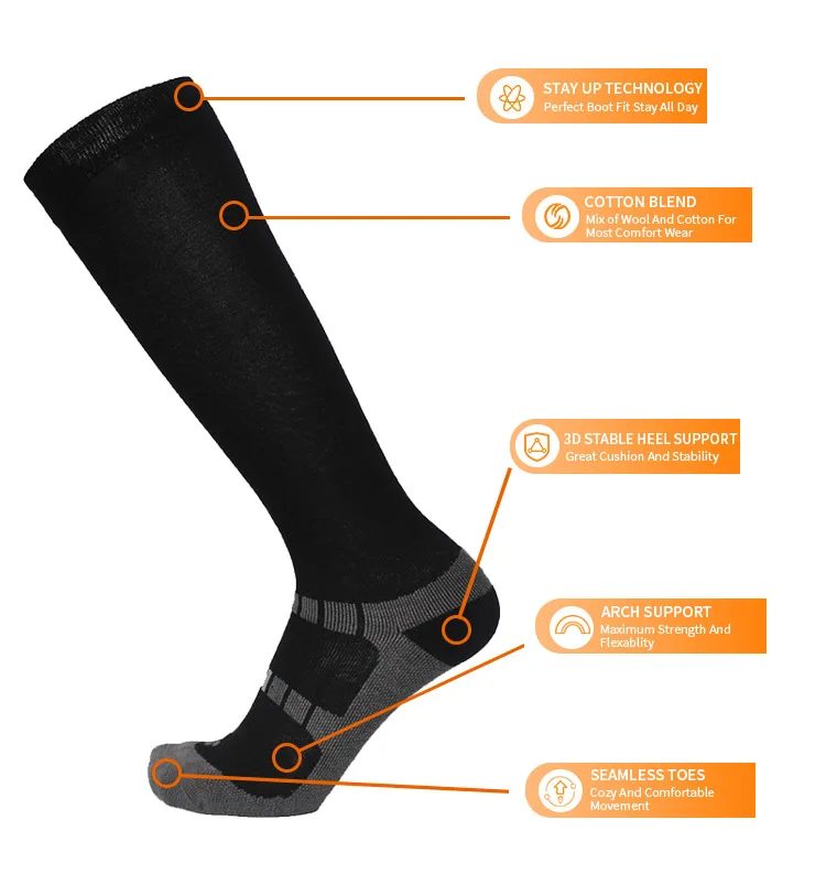 Custom Logo Plain Solid Color Knee High Cushion Equestrian Horse Riding Socks Men Women