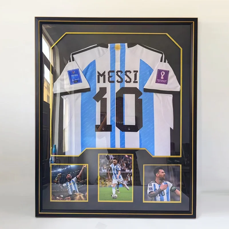 Eco-friendly Custom size 24x32 inch black golden Basketball Football Soccer Sport jerseys photo frame