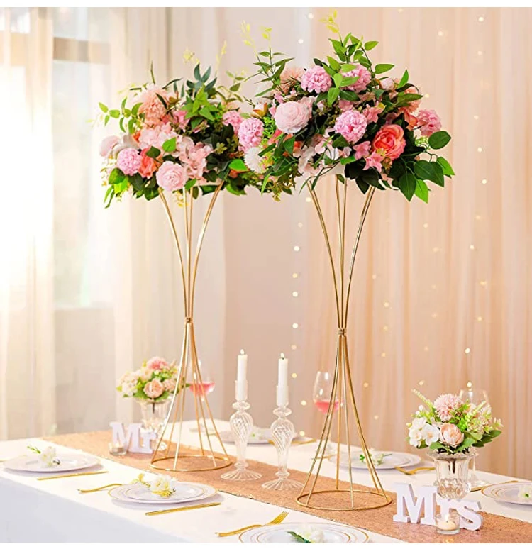 New Arrival wedding event table decoration gold wedding centerpiece metal flower stand