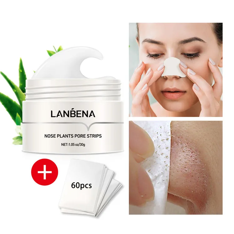 LANBENA New Face Blackheads Remover Peel Off Black Dots Mask  Nose Pore Strips Stickers Nose Mask