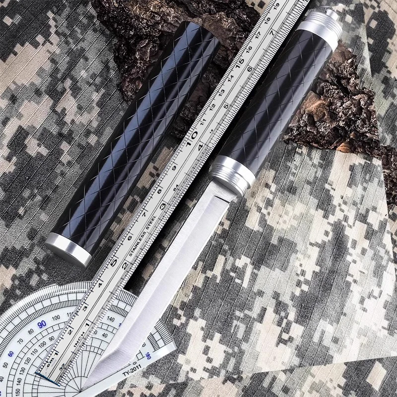 Outdoor New Advanced Fashion Straight Knife Portable Straight Knife Black Handle Knife