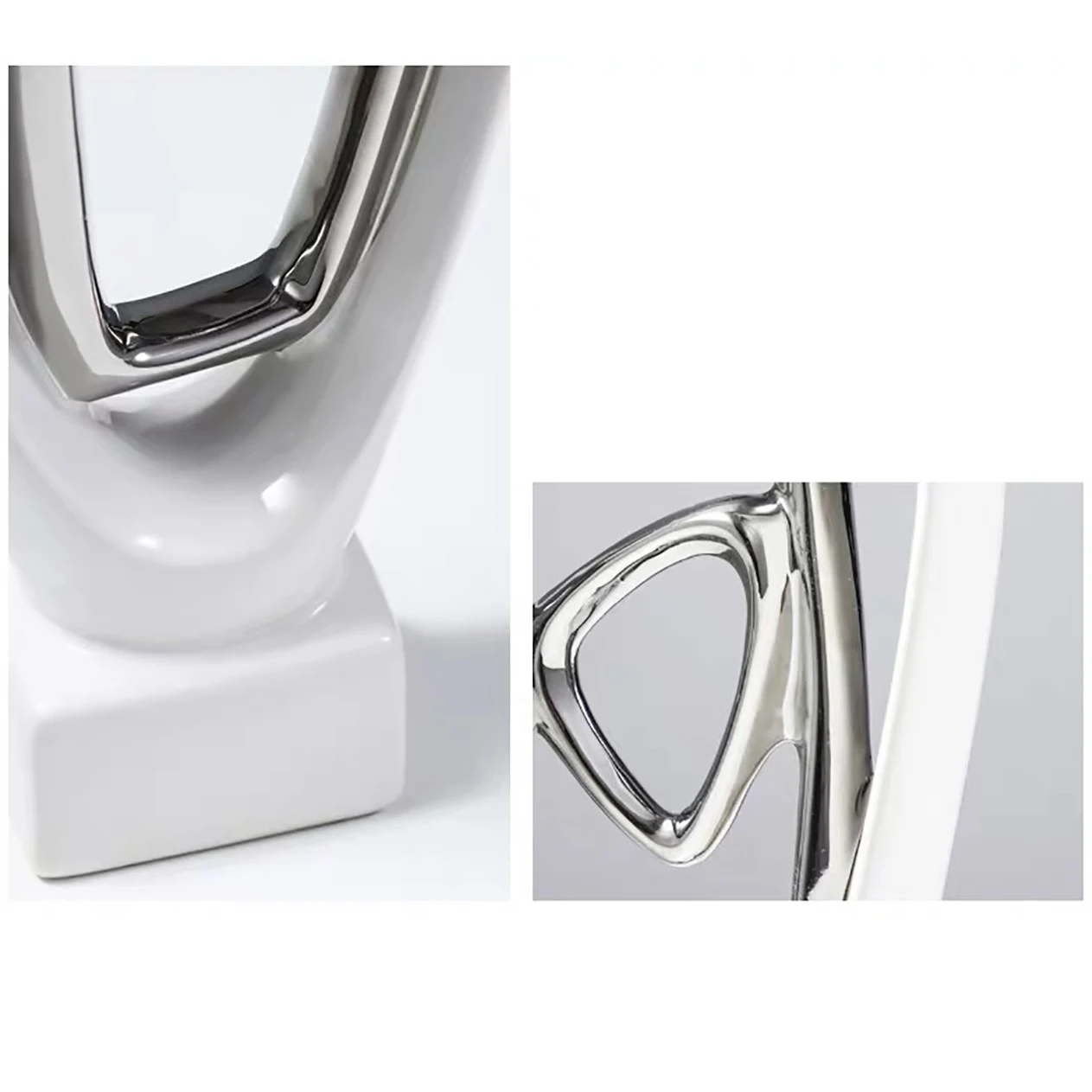 Northern Luxury silver plated decorative Porcelain Ornaments Home Decor Office Hotel Porch Creative ceramic decoration for home