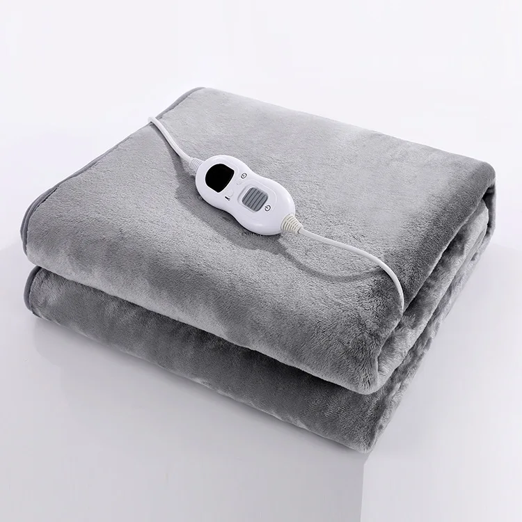 Custom Size Hot Selling Washable Warm Electric Heated Blanket Wearable Soft Plush Washable heated throw blanket