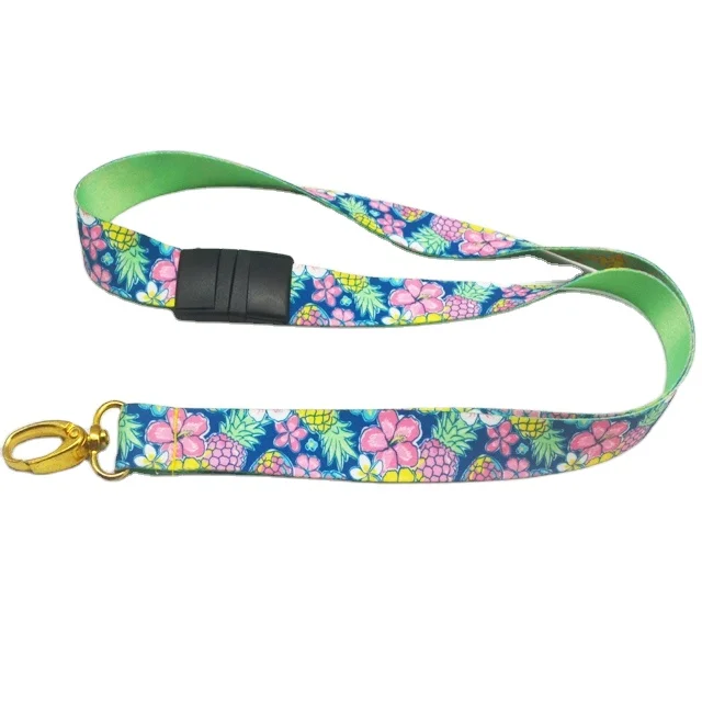 Custom Heat Transfer Printing Lanyards Badge Card Holder Lanyards Neck Strap Printed Lanyard with Logo Custom Satin Ribbon