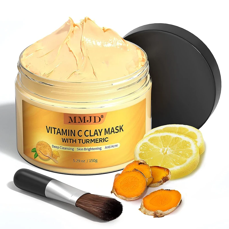 Customized Natural Vitamin C Face Mask With Herbal Turmeric Deep Cleansing Acne Treatment Mud Mask