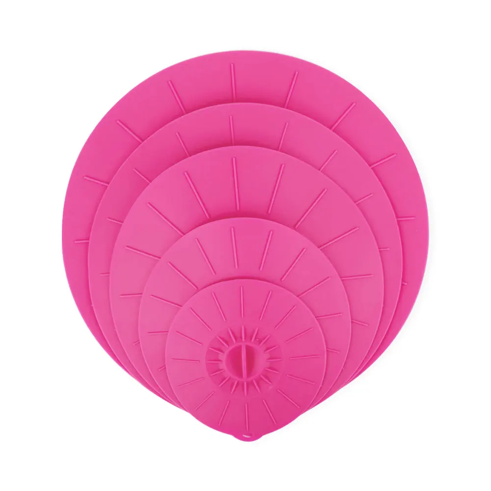 Silicone Lids Microwave Splatter Cover fits Cups Bowls Plates Reusable Heat Resistant Food Suction Lids