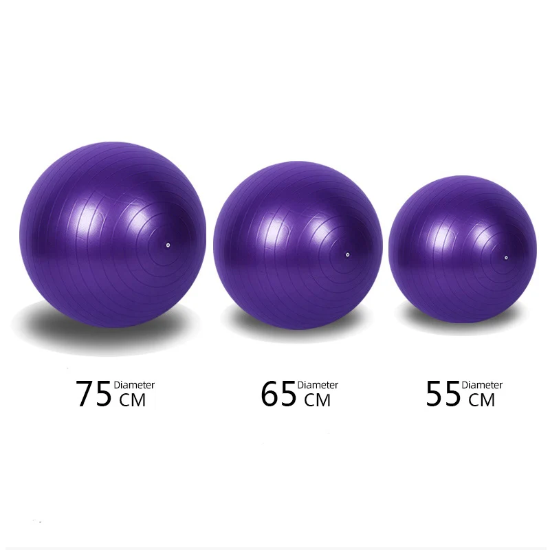 
Drop Shipping Yoga Sitting Balls Stability Fitness Training Exercise Anti Burst PVC OEM 55/65/75cm Carton Box Customized Durable 