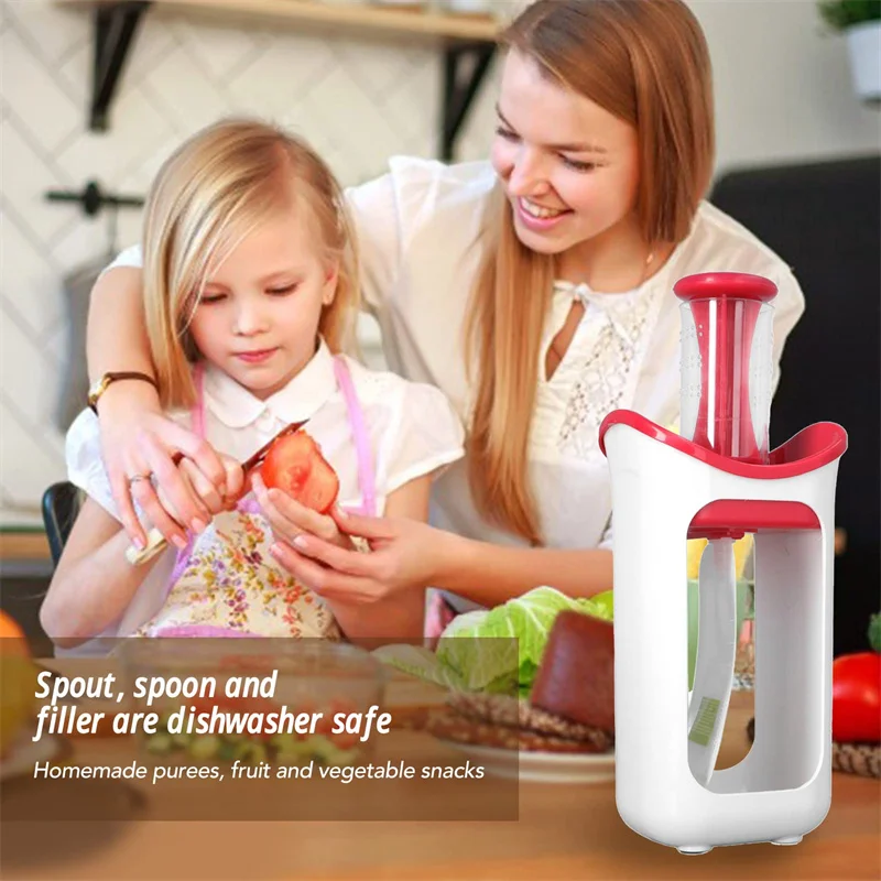 Baby Food Dispenser Baby Food Pouch Maker Reusable Pure Color Pouches Toddler Fruit Squeeze Puree Filler for Kids