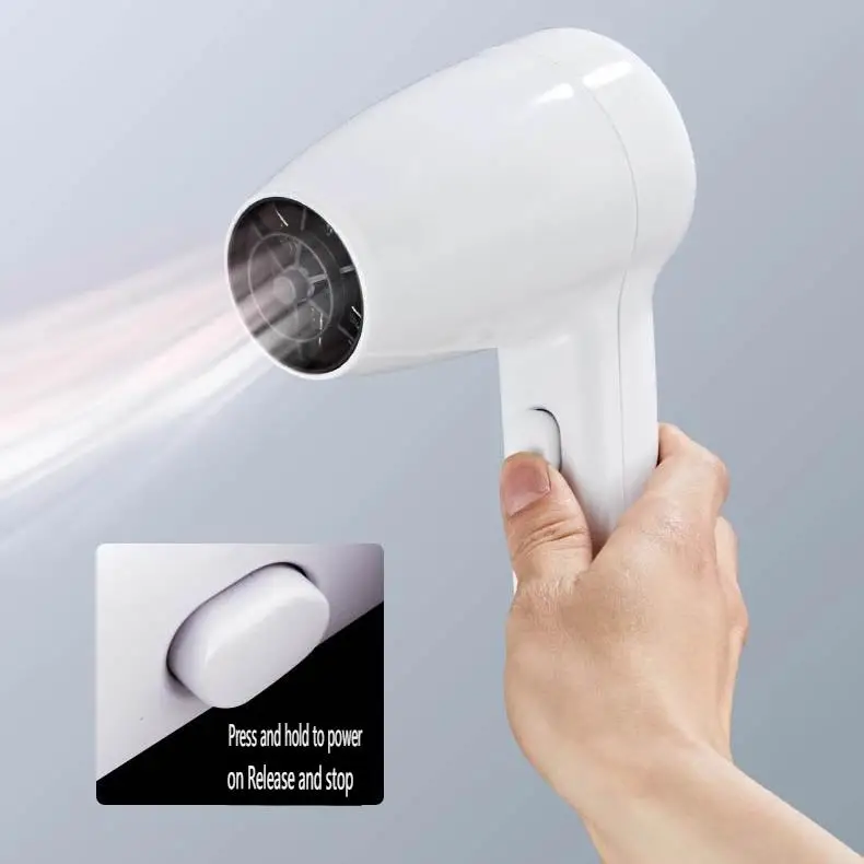 Custom Logo 1200w Low Noise Hotel Wall Mounted Hair Dryer 13m/S High Speed Professional Bldc Hair Blower Dryer With Socket
