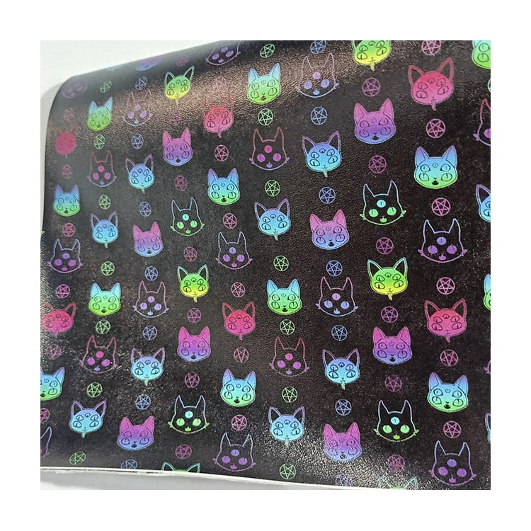 Free Sample designer printed Faux leather rolls bundles Synthetic Leather Microfiber Vinyl leather