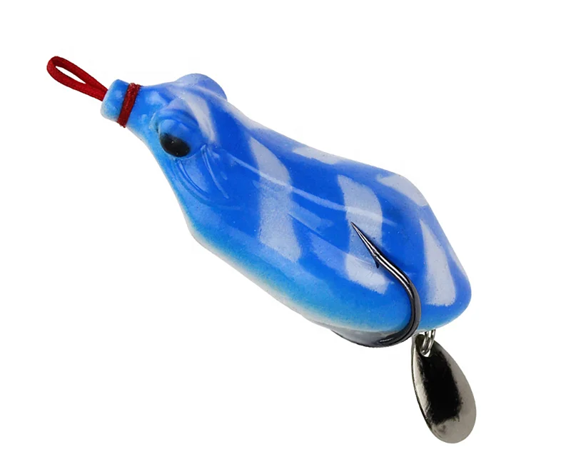 Topwater Frog Whopper Plopper Fishing Lures Hard Artificial Bait with Rotating Soft Tail Pike Fishing Tackle Lure
