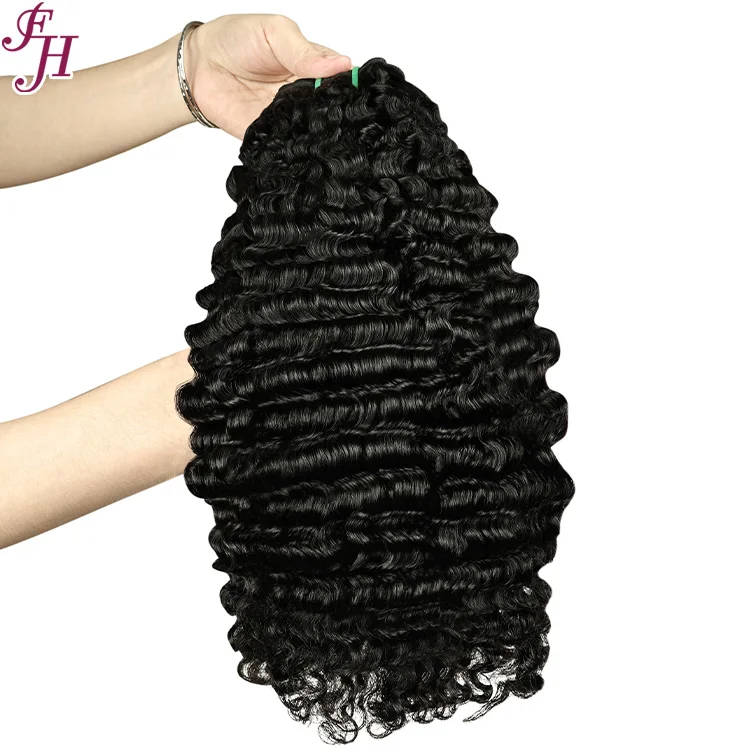 FH  Raw Vietnamese Burmese Curly Hair Wavy Bundle Hair Vendors Vietnamese Cuticle Aligned Unprocessed Virgin  Human Hair Weave