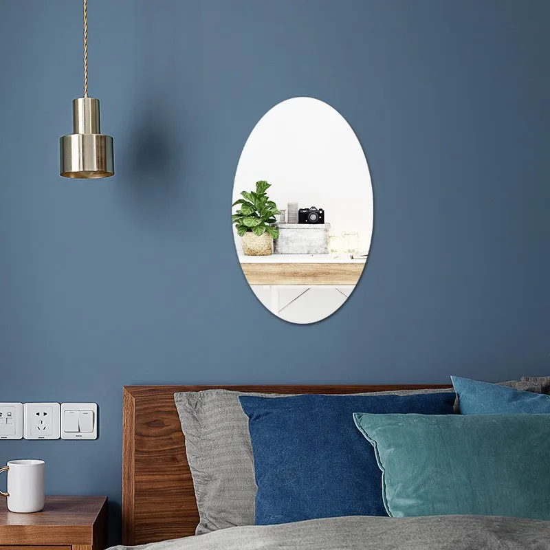 Shatterproof soft mirror self-adhesive non-punching wall full body shaped acrylic mirror