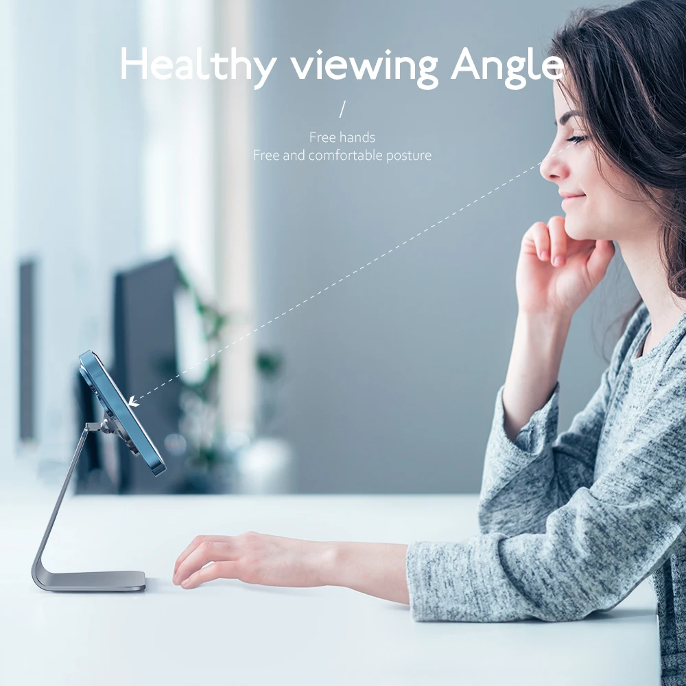 Aluminum Alloy Mobile Phone Tablet PC Desktop Holder Ajustable Magnetic Attraction Bracket Cell Phone Stand