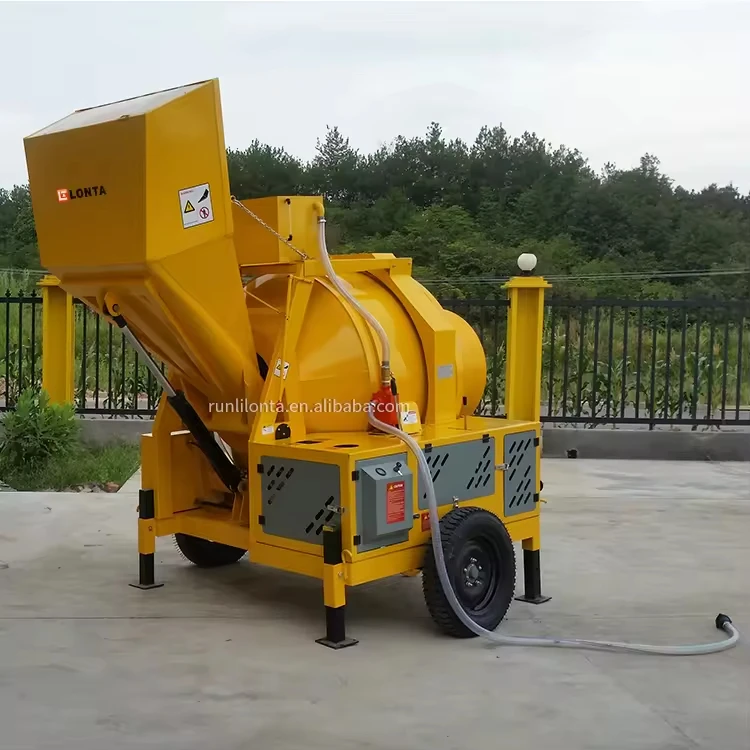 LONTA JZC500DH 3 bags 500L self loading diesel engine hydraulic pump betonniere construction cement concrete mixer machine price