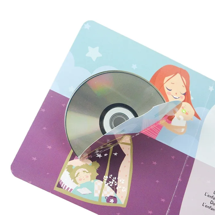 Custom school baby hardcover board book pop up children CD record book printing