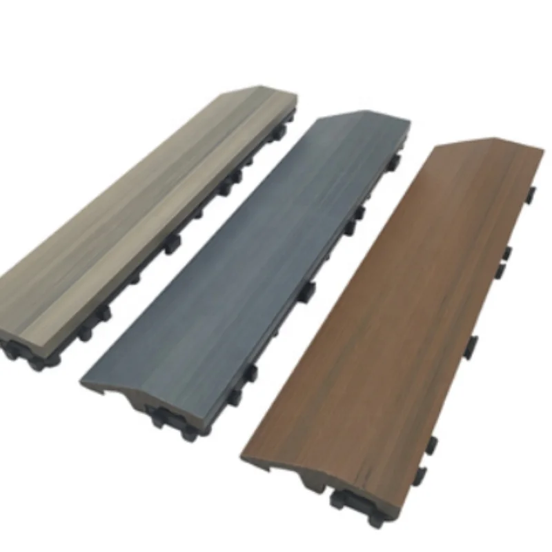 Outdoor wood-plastic interlocking tiles