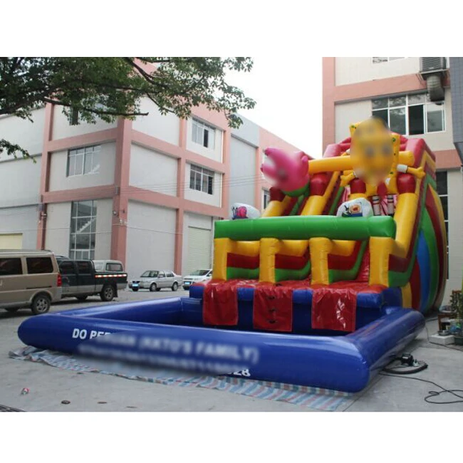 
2019 funny amusement playground inflatable slides with swimming pool  (62276129107)
