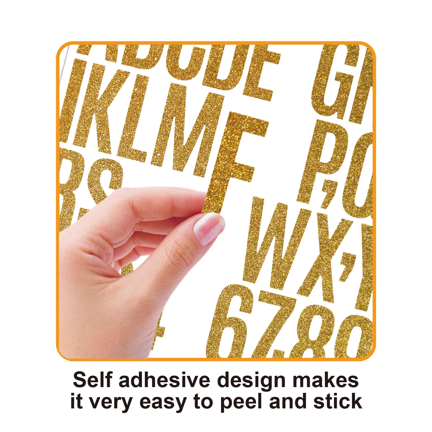 2-дюймовые самоклеящиеся наклейки с золотыми буквами