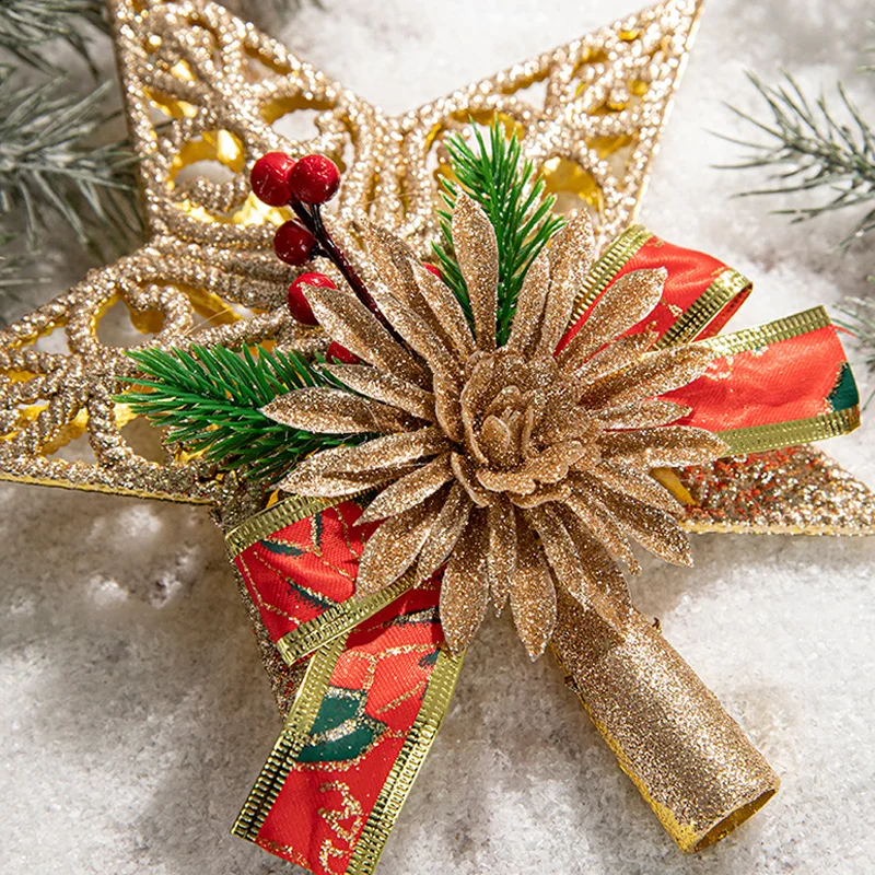 Wholesale Christmas DIY Golden Plastic Pendants Decorations For Home Angel Snowflake Ball Elk Tree Ornaments