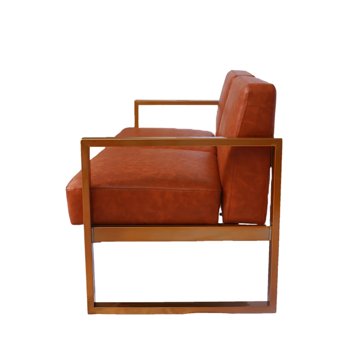 Waiting Room Simple Design Office Sofa Lounge Retro Style Modern Brown Leather Sofas