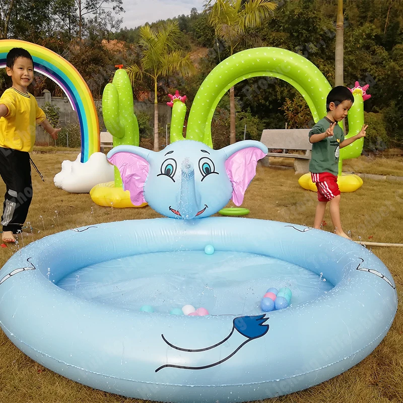 LC Animal Elephant Splash Ground Floor Pool Inflatable Spray Pool Inflatable Pool with Spray